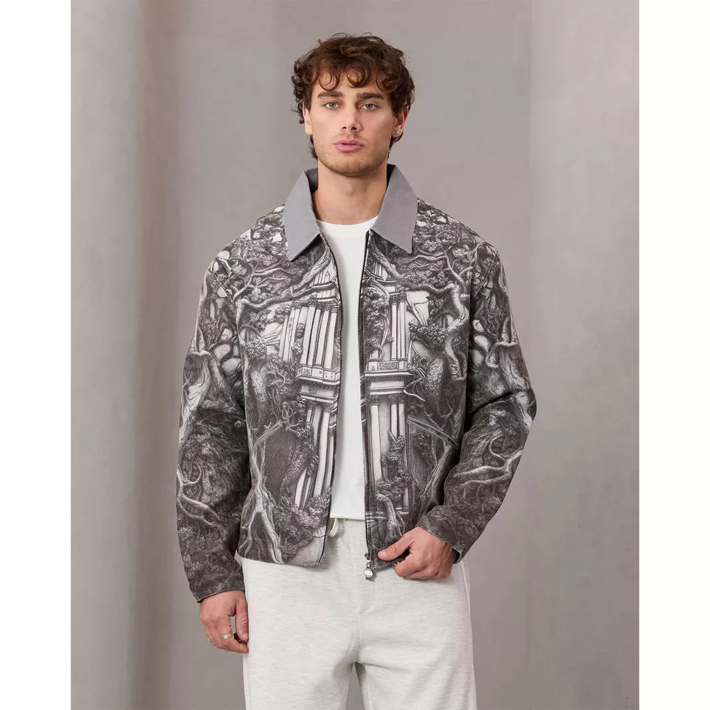 جکت طرح رومی تابلو 2  برند تومارو رنگ ذغالی