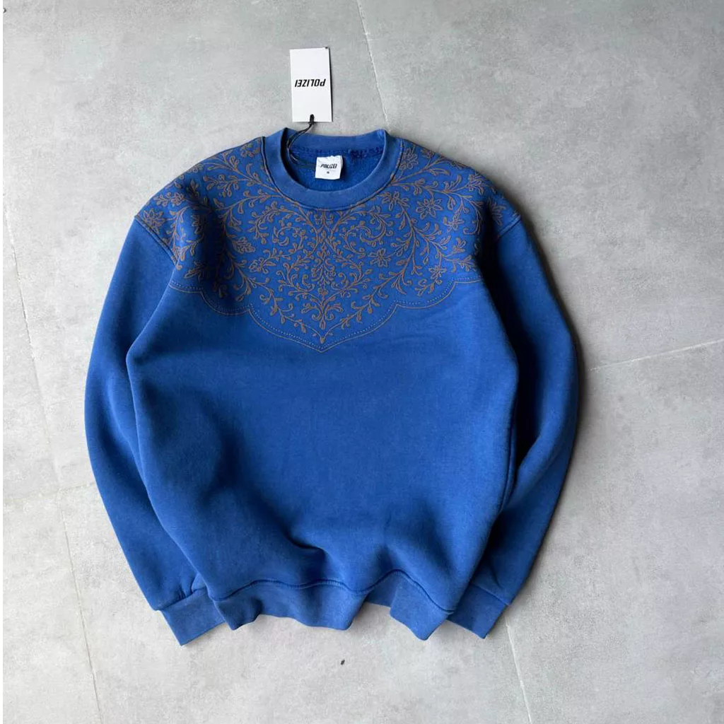 دورس طرح یقه ترمه برند پولیزی رنگ آبی