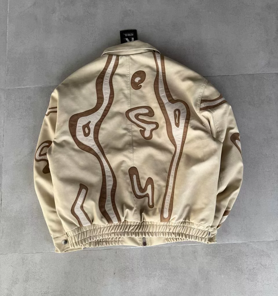 جکت مدل نواری برند رترو رنگ کرم