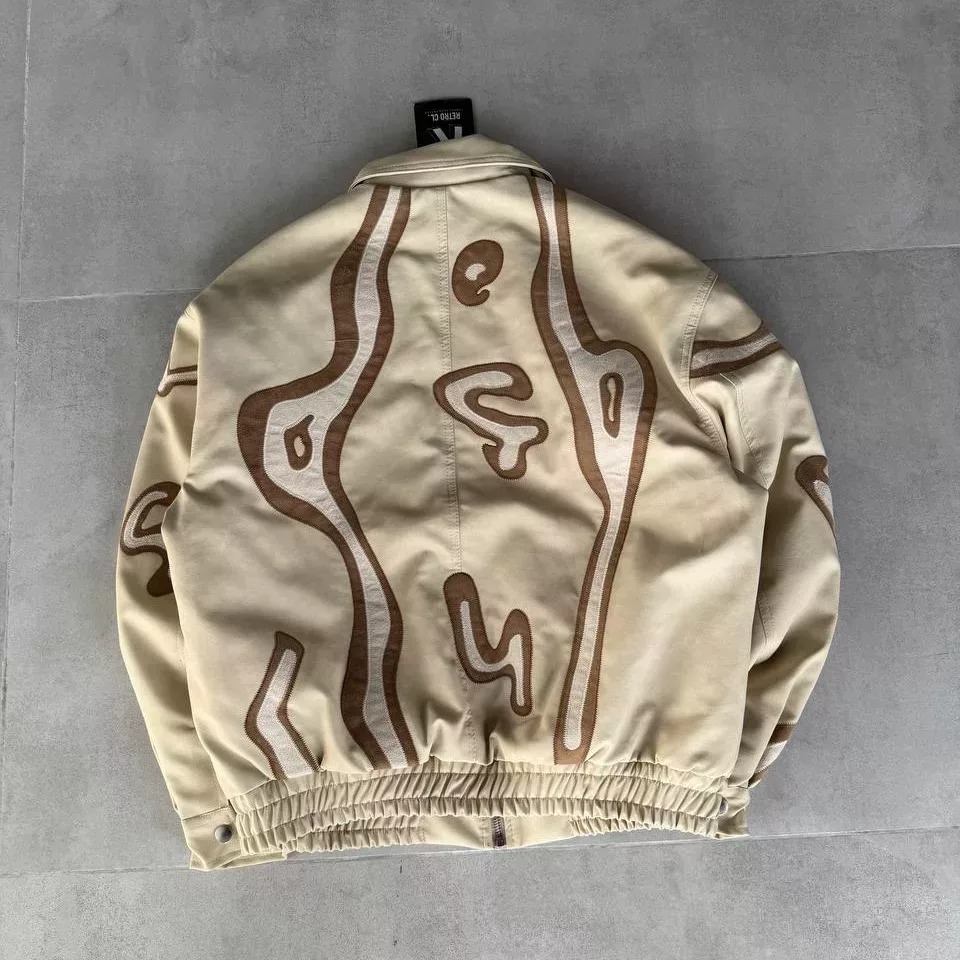 جکت مدل نواری برند رترو رنگ کرم