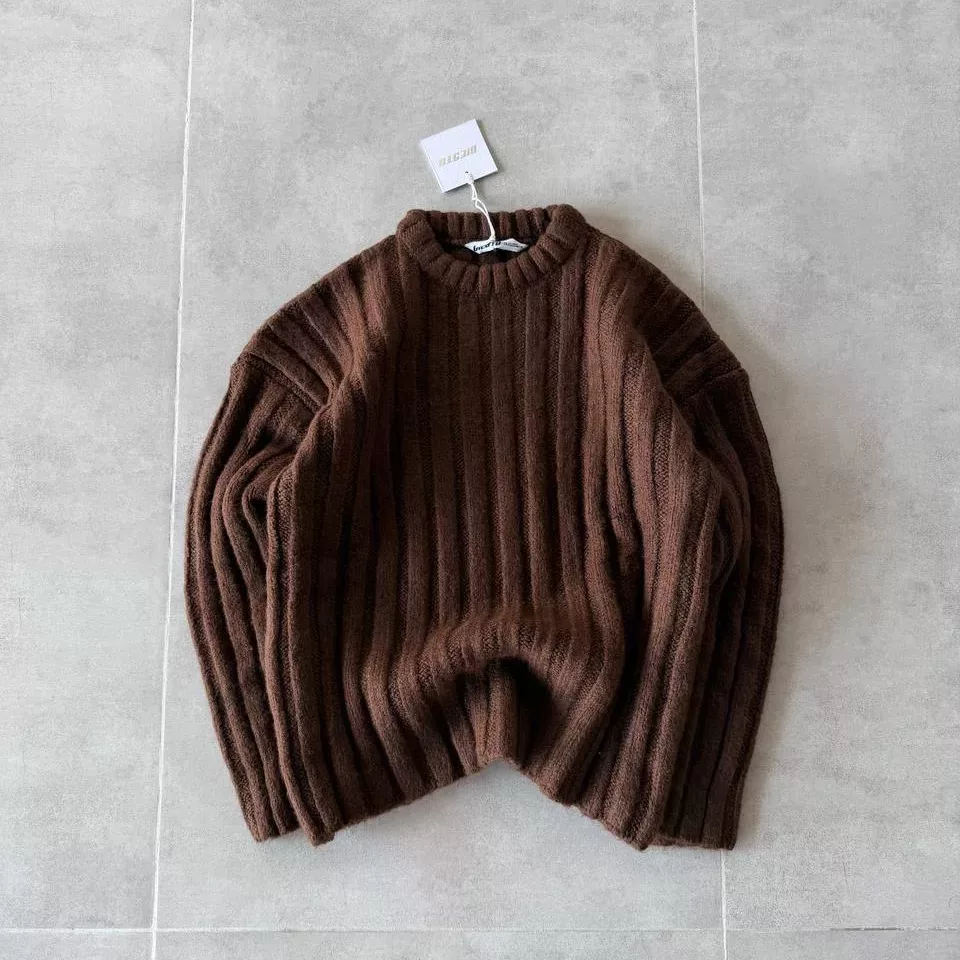 بافت راه راه درشت جی اس تو رنگ قهوه ای