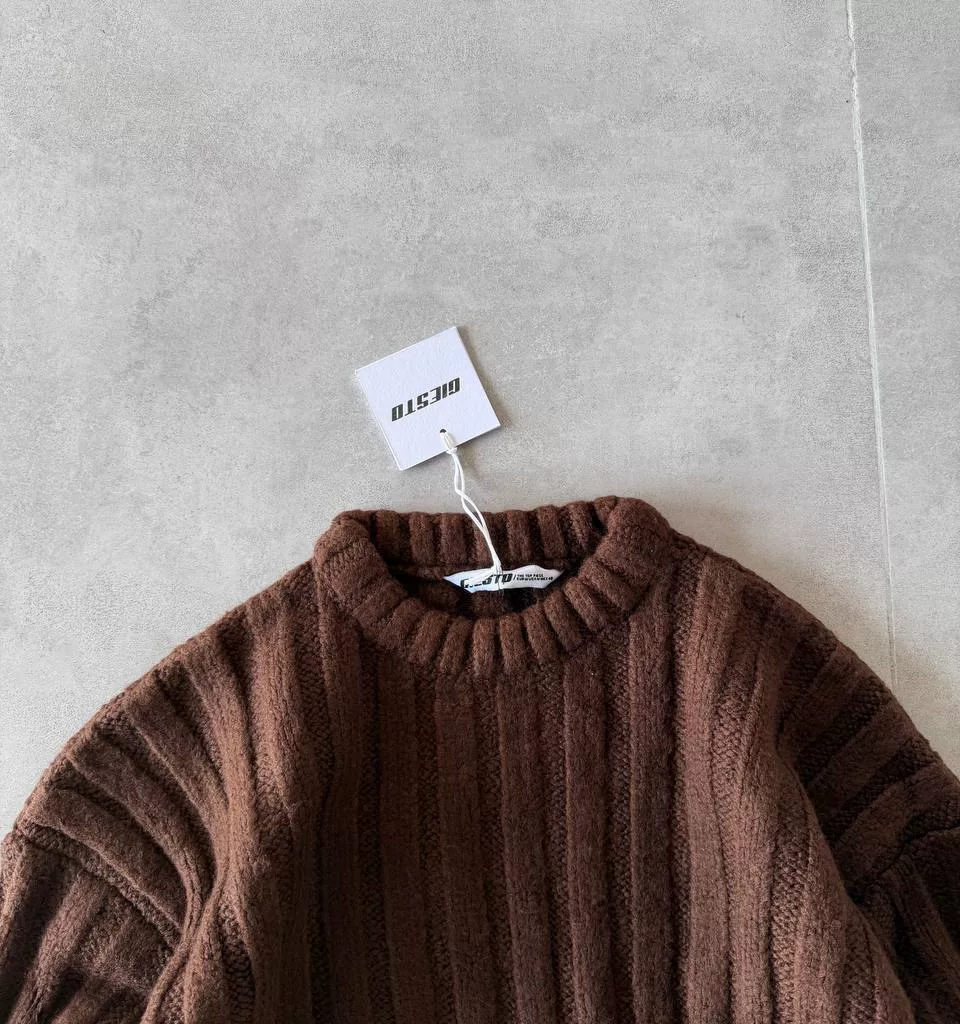 بافت راه راه درشت جی اس تو رنگ قهوه ای