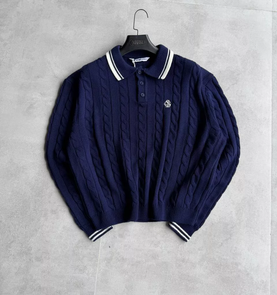 بافت یقه دار GİESTO برند GİESTO رنگ سرمه ای