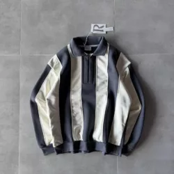 دورس رینگر نیم زیپ برند رترو رنگ طوسی