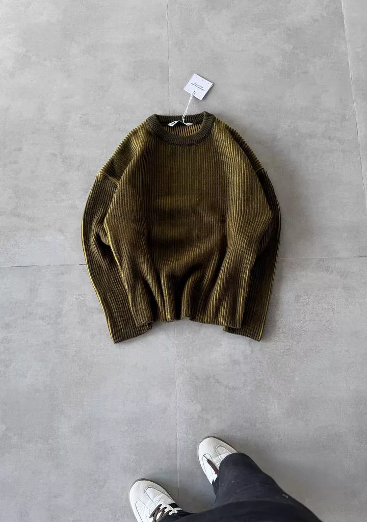 بافت راه راه لجنی برند GİESTO رنگ سبز