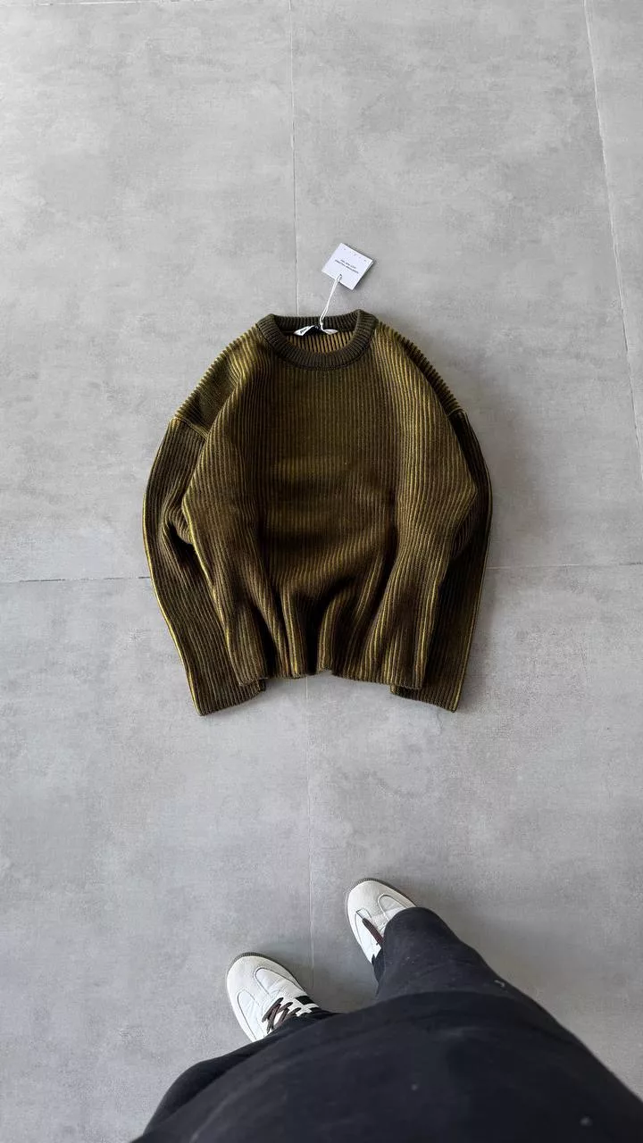 بافت راه راه لجنی برند GİESTO رنگ سبز