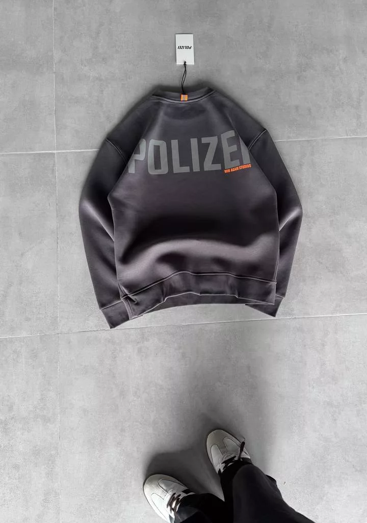 دورس مدل نوشته polizei رنگ طوسی