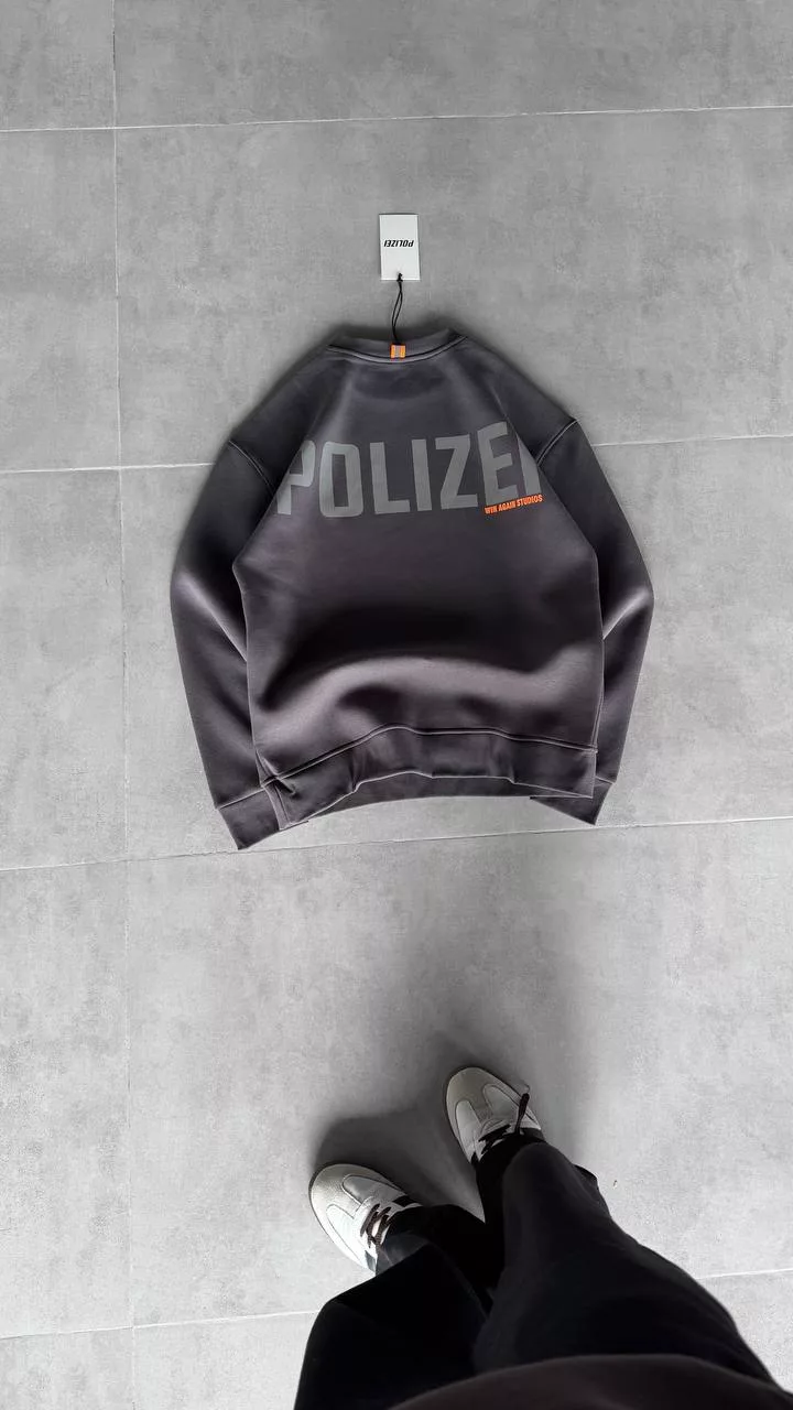 دورس مدل نوشته polizei رنگ طوسی