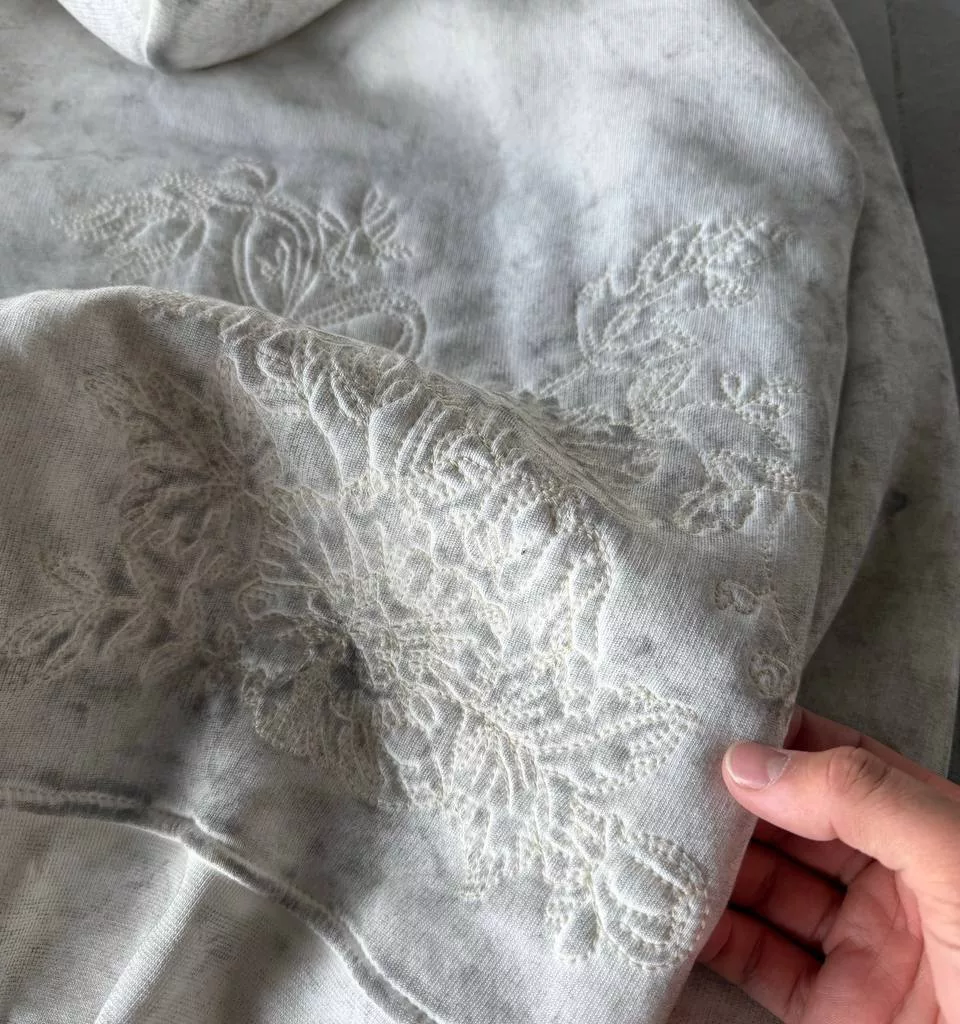 هودی مدل سرشانه گلدوزی برند پولیزی رنگ سفید