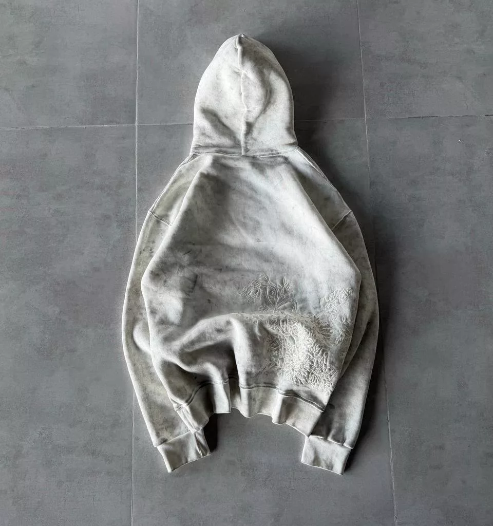 هودی مدل سرشانه گلدوزی برند پولیزی رنگ سفید