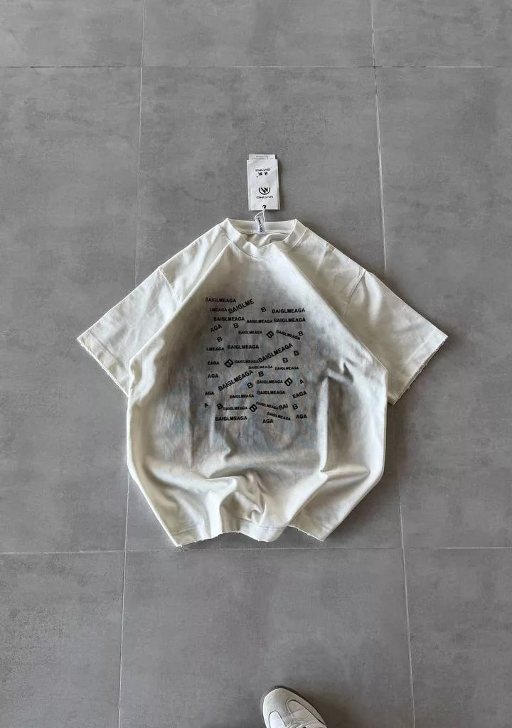 تیشرت سنگشور نوشته BAIGLMEAGA رنگ سفید