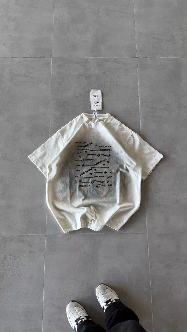 تیشرت سنگشور نوشته BAIGLMEAGA رنگ سفید