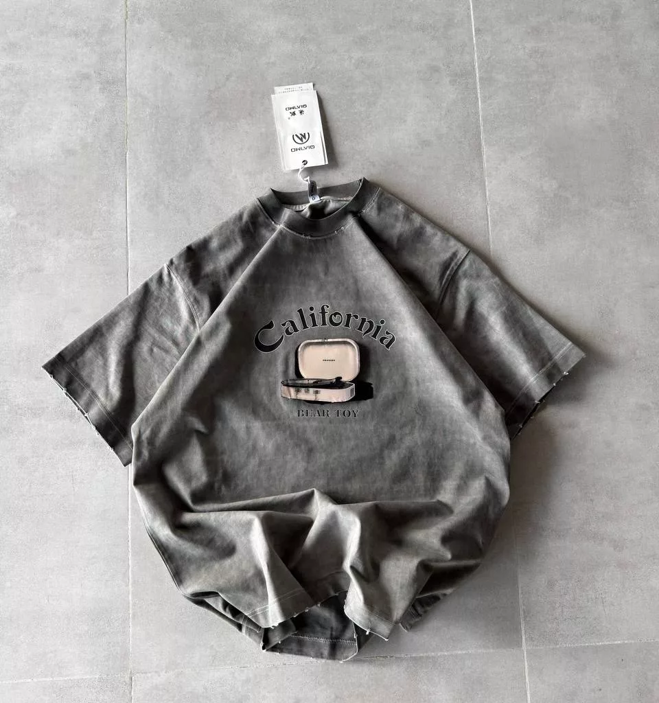 تیشرت نوشته california رنگ طوسی