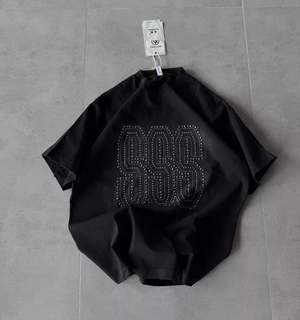 تیشرت طرح 3S نگین دار رنگ مشکی