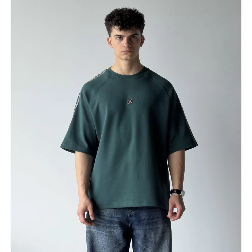 تیشرت مدل آستین نواری برند king brich رنگ سبز