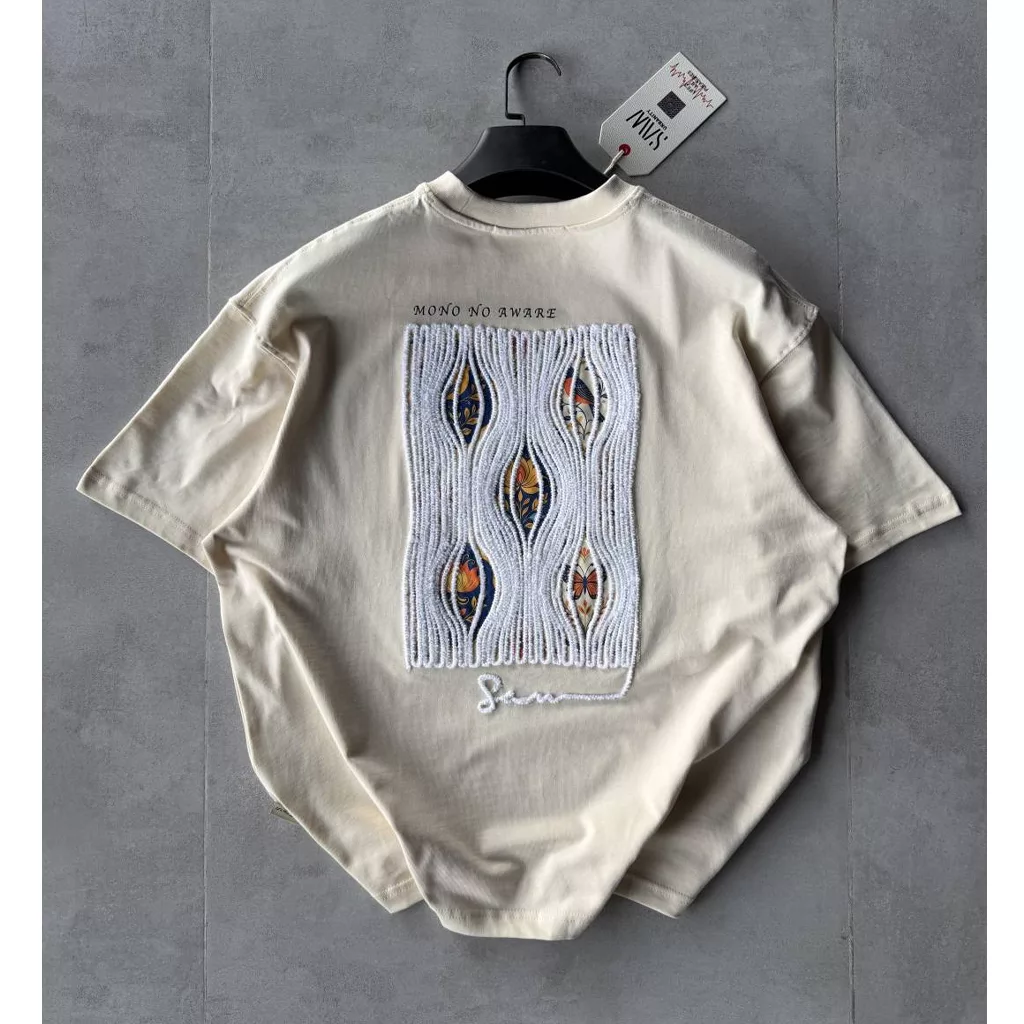 تیشرت مدل mono no aware برند saw رنگ کرم
