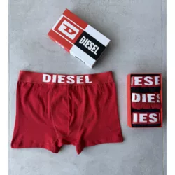 شورت پادار برند diesel  نوار قرمز سه رنگ
