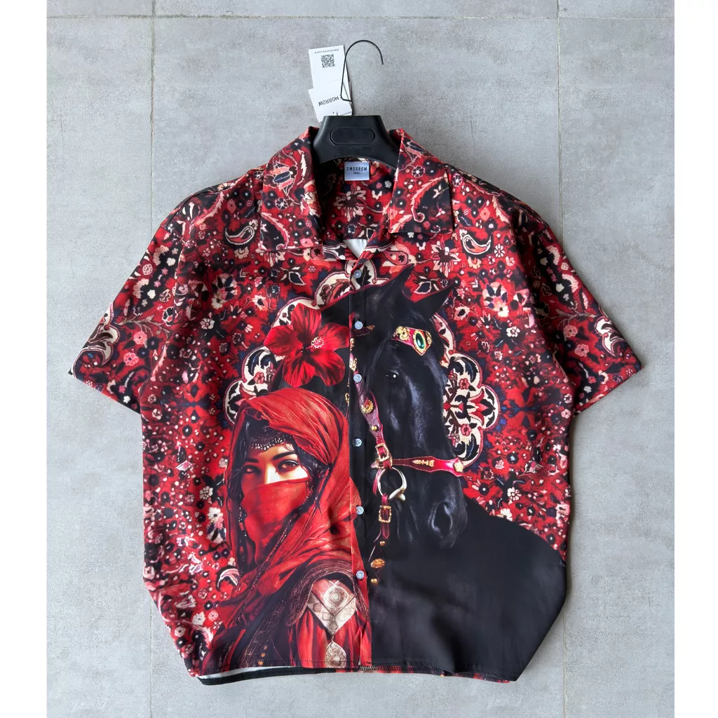 پیراهن مدل اسب سنتی برند Tomorrow رنگ قرمز