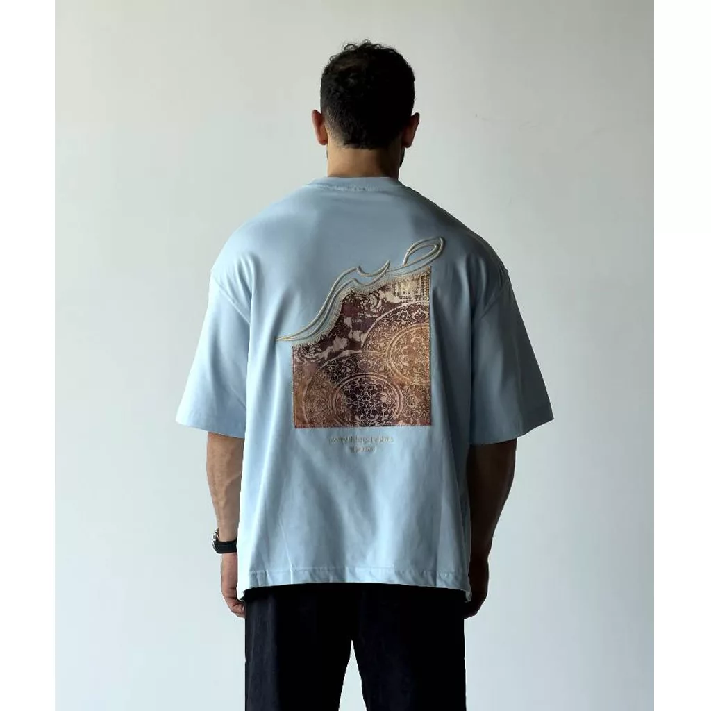 تیشرت مدل صبر رنگی برند polizei رنگ آبی روشن